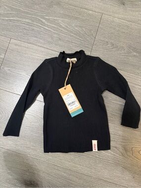 Kids Black Ribbed Long Sleeve Top size 18 months